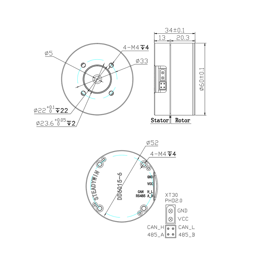 Direct Drive Servo Motor Robotics - DD6015 Direct Drive Servo Motor -